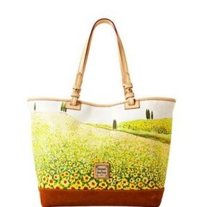 Dooney and Bourke canvas Sunflower Field tote bag